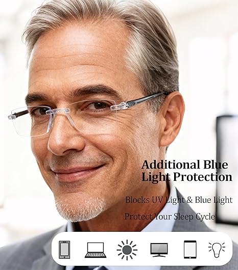 Adaptive Rimless Reading Glasses – Lightweight Everyday Vision Support BUY 1 GET 2 FREE
